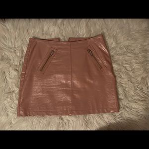 Blush leather skirt